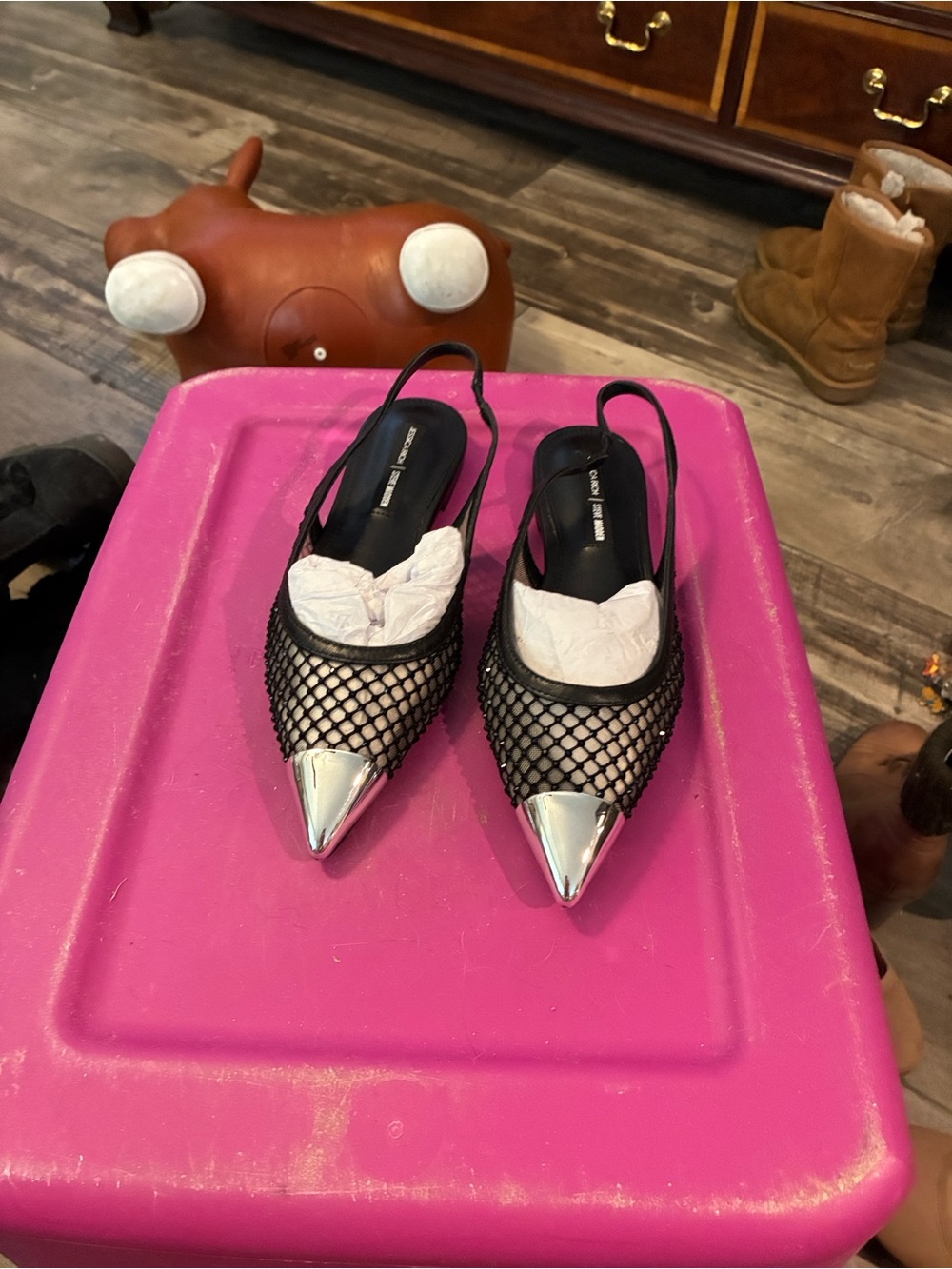Steve Madden Mary Black Multi Sandal Box Label - Women's 6.5
